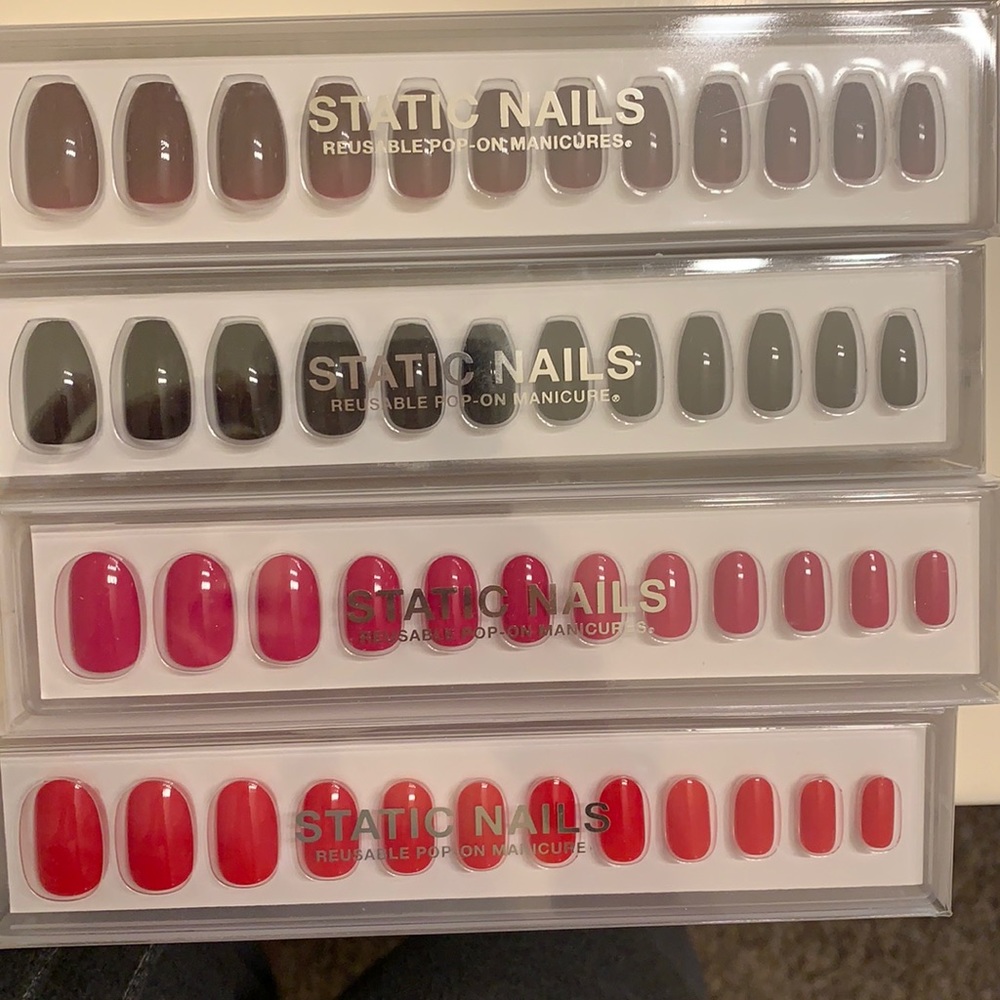 Static nails pop-on reusable manicure & glue